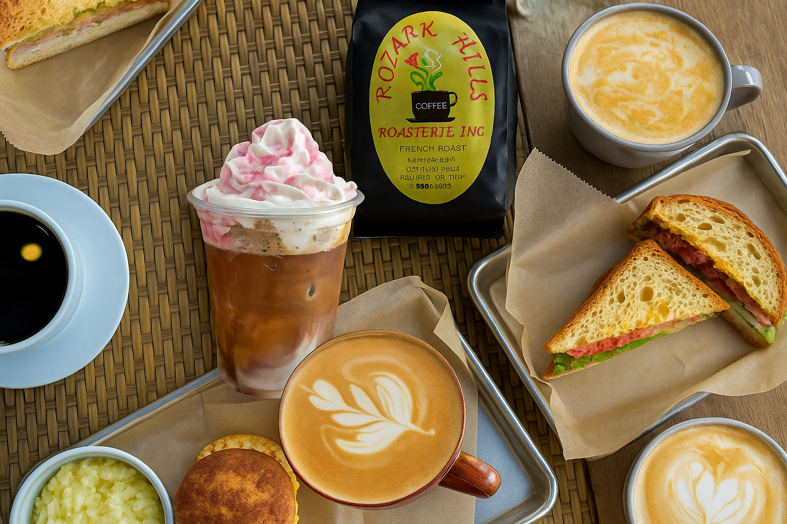 Rozark Hills coffee roasterie and gluten free food at The Baker’s Corner café Hernando MS